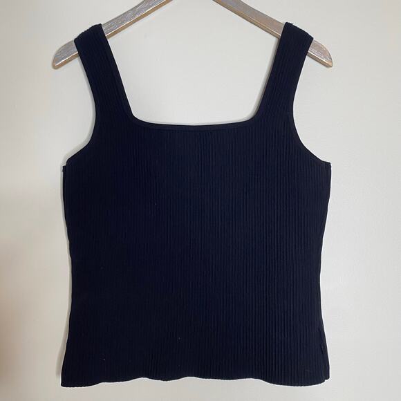 BAILEY/44 Black Ribbed Knit Square Neck Tank Top Size Large - Picture 6 of 7